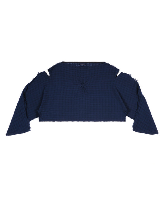 Slashed Shoulder Rouched Short