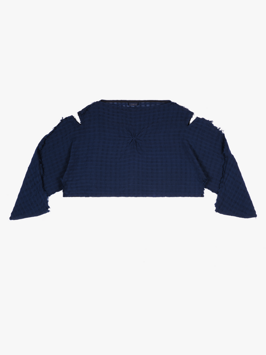 Slashed Shoulder Rouched Short