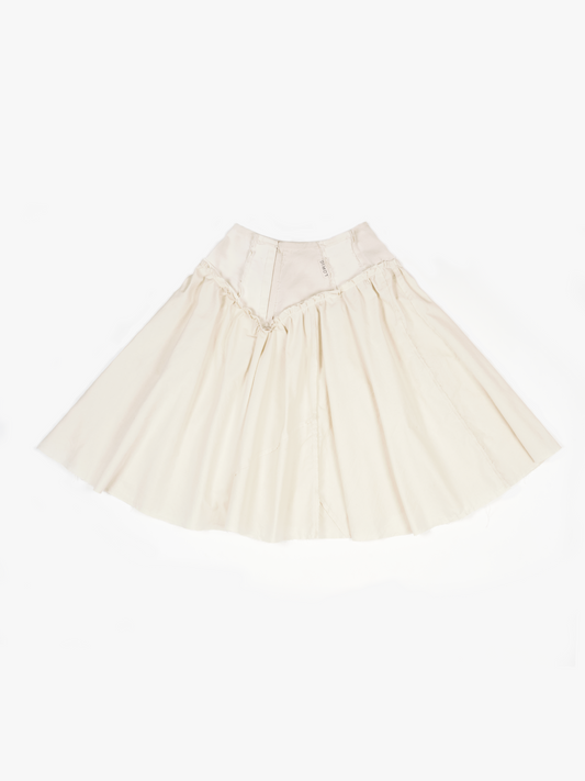 Yoke Long Skirt White